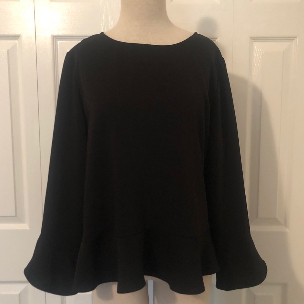 Alfani Black Loose Peplum Blouse